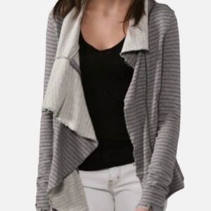 Free People We The Free Ebb & Flow Jacket Gray Large Waterfall Drape Cardigan T